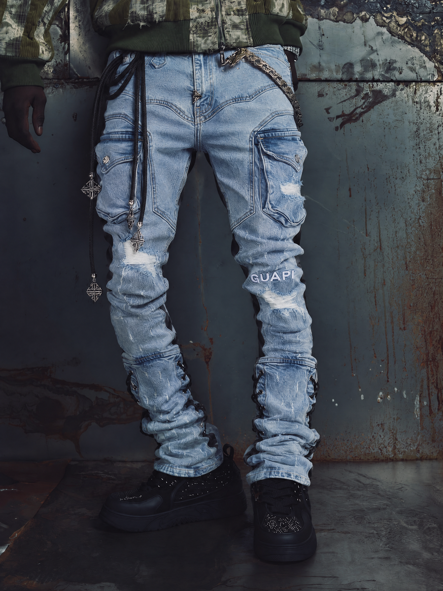 aqua blue rope pant