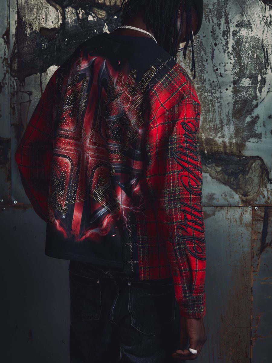 blood eagle flannel tee