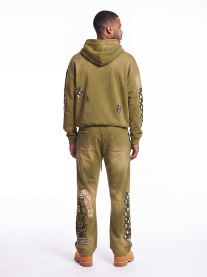 Olive Washed "Divine" Hoody