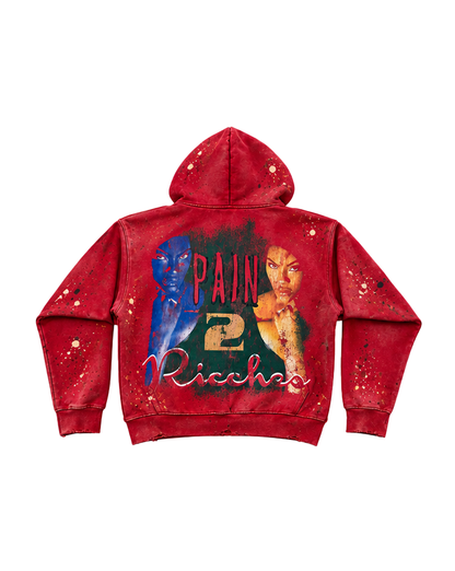 Pain 2 Washed ZipUp Hoodie Red