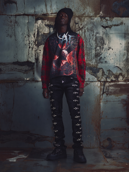 Black Velvet Aviation Clasp Pants