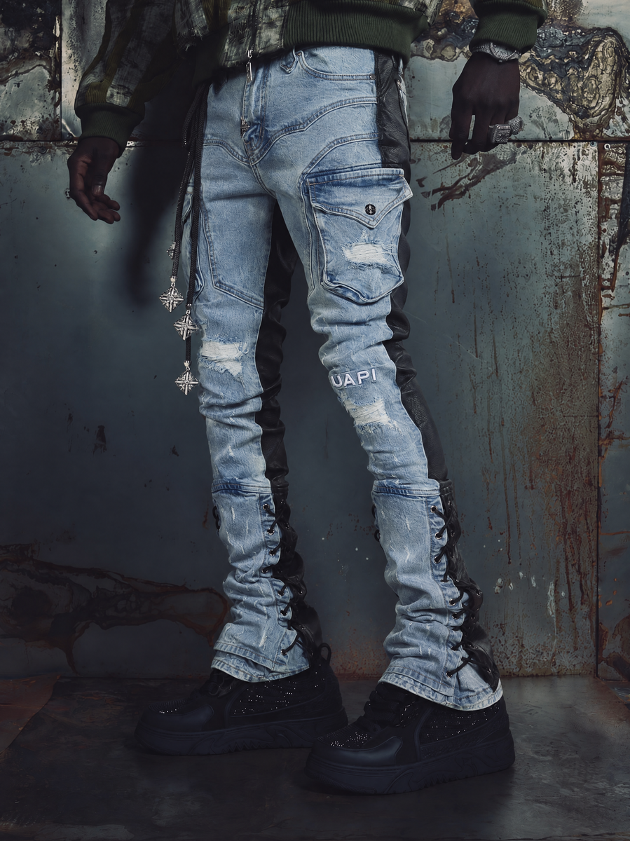 aqua blue rope pant