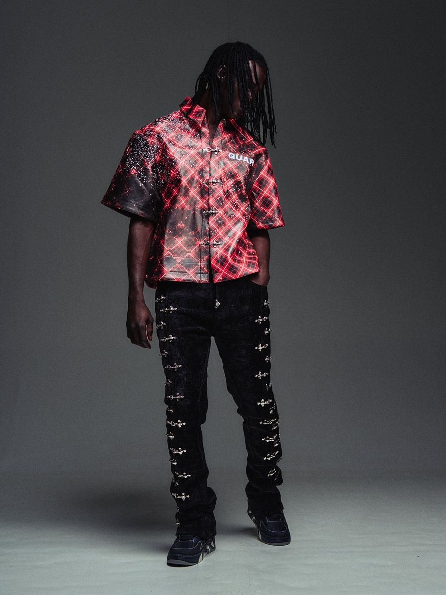 black velvet aviation clasp pants