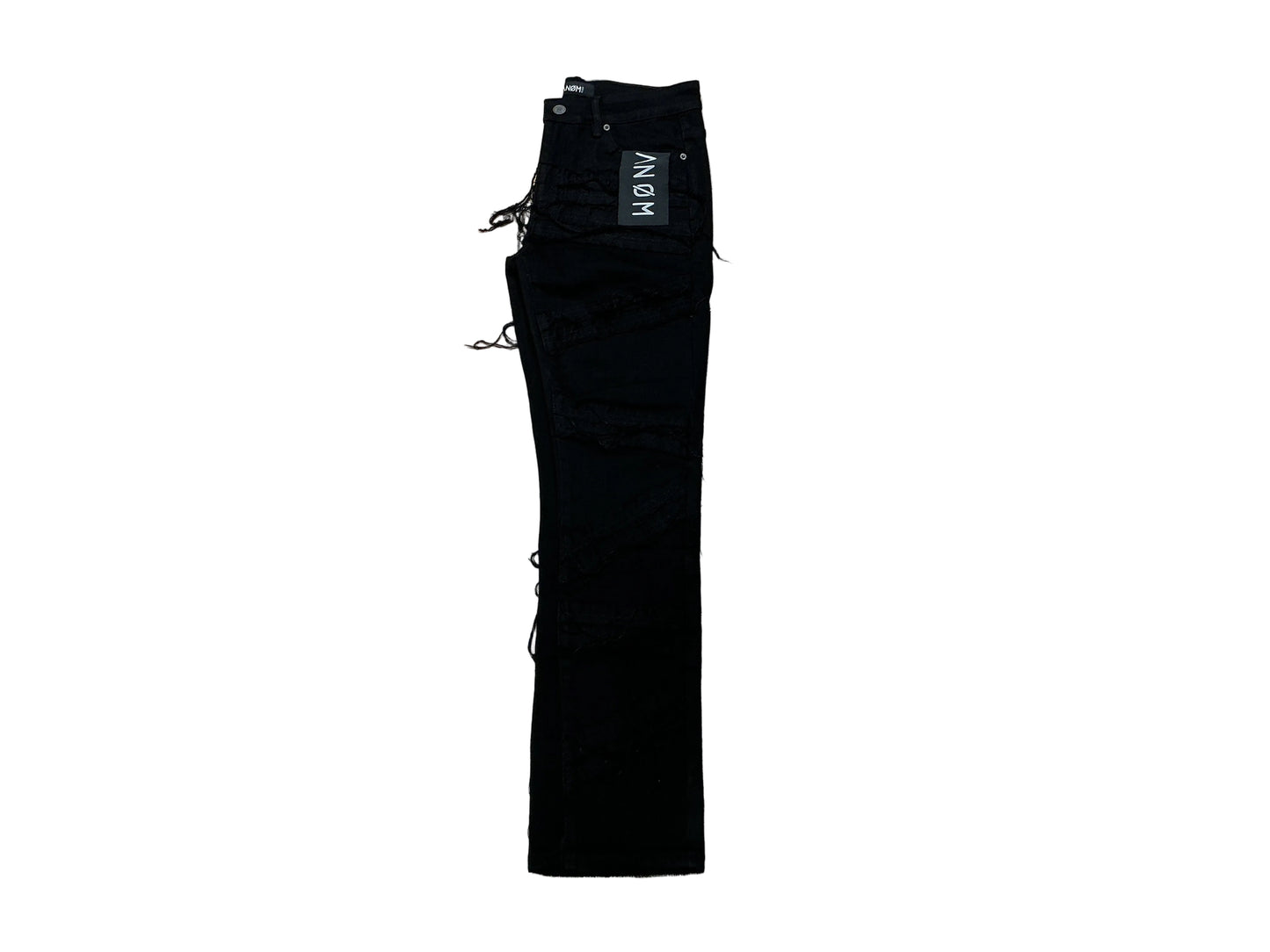 anom zig zag jet black jeans