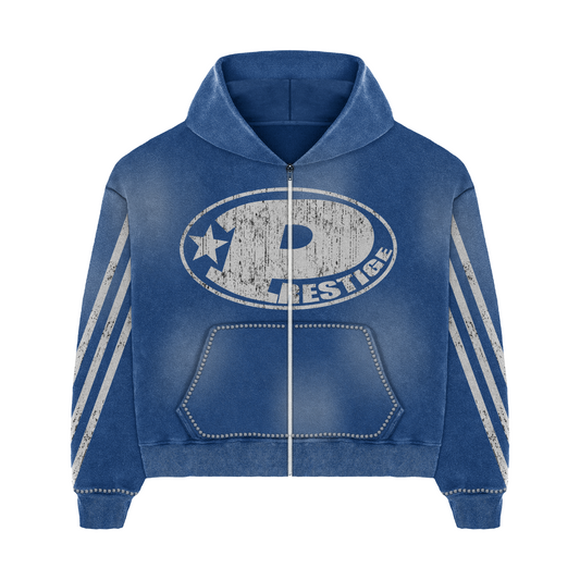 Blue Prestige Rhinestone Hoodie