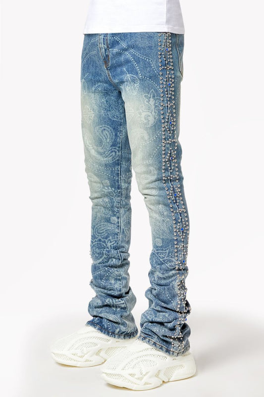 Guapi Aqua Blue Rivets denim