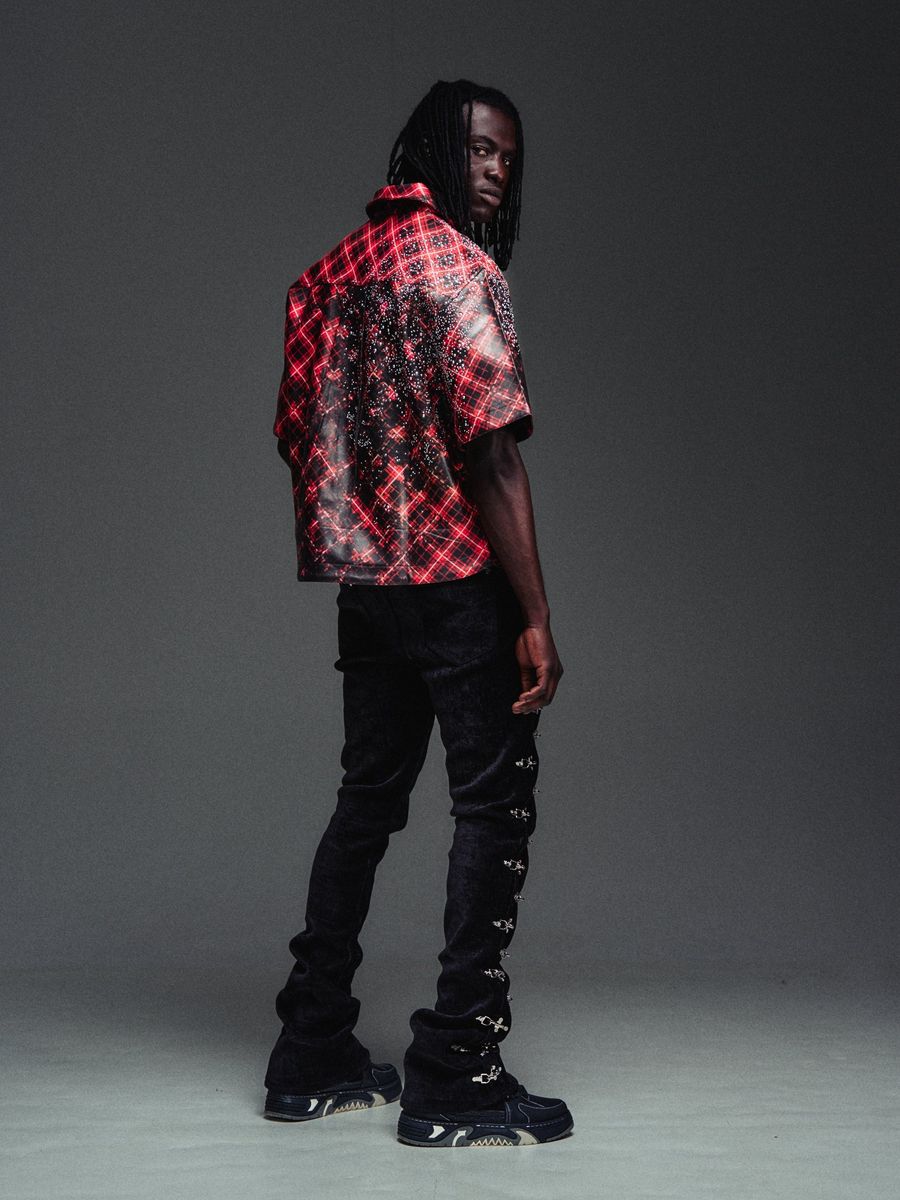 black velvet aviation clasp pants