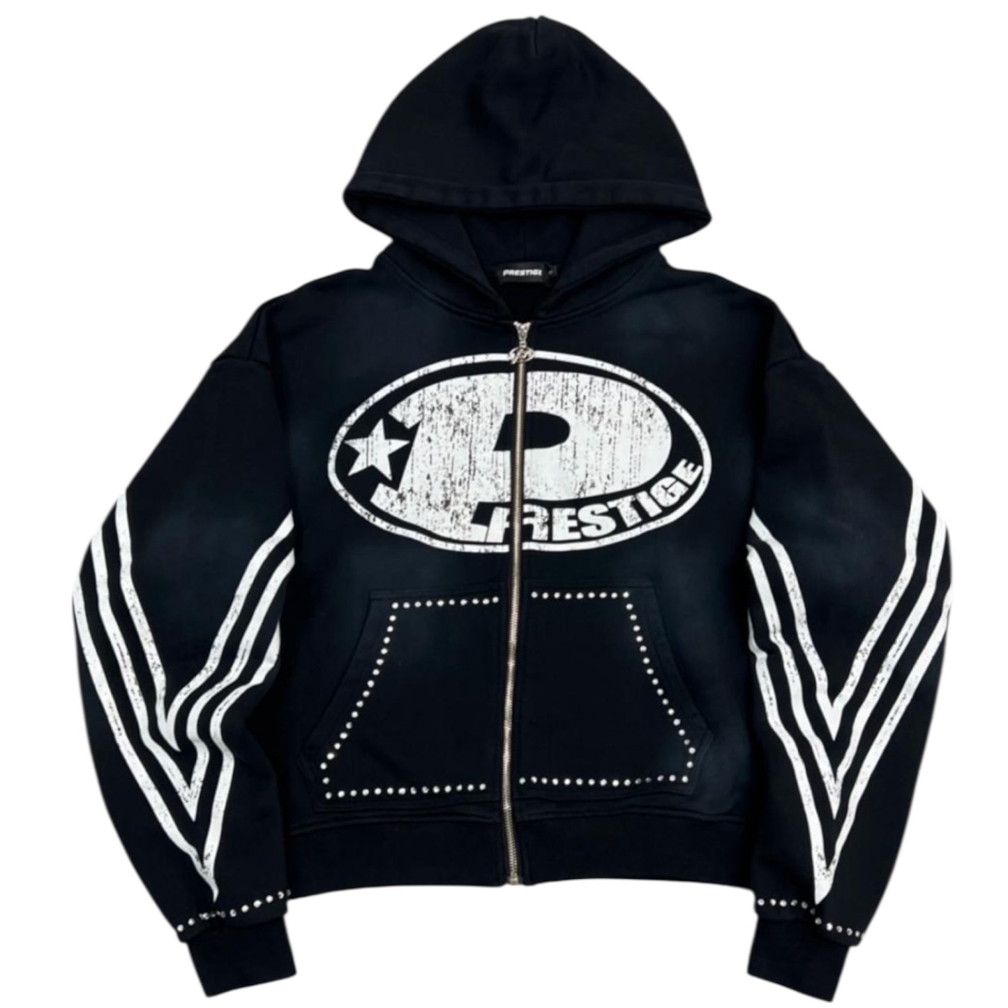 prestige "p logo" rhinestone hoodie