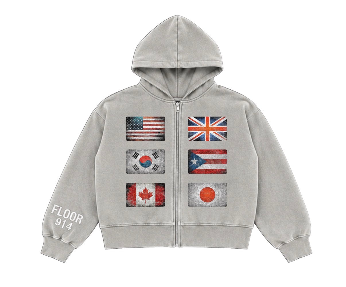 flag force zip up hoodie