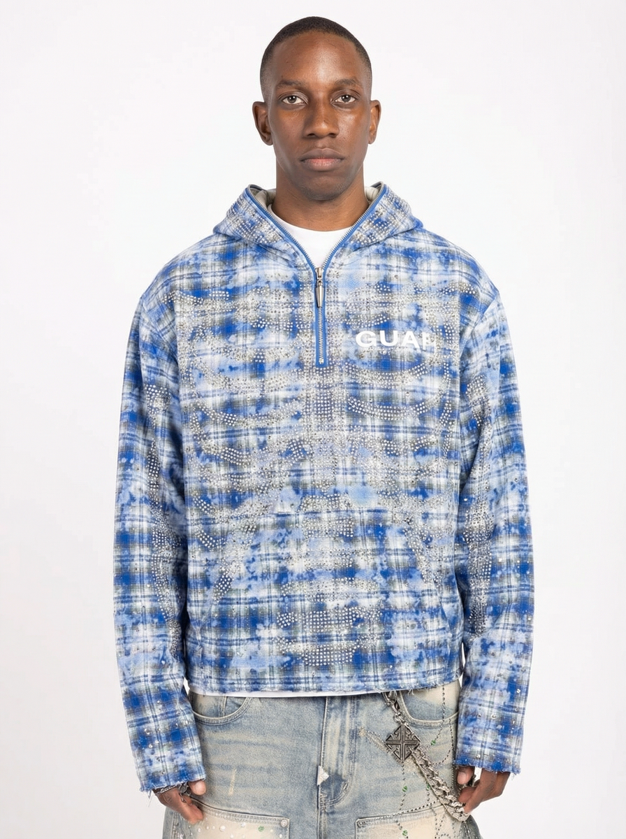arctic skeleton half zip hoodie