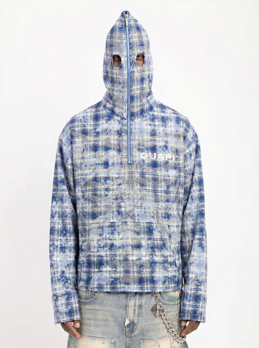 arctic skeleton half zip hoodie