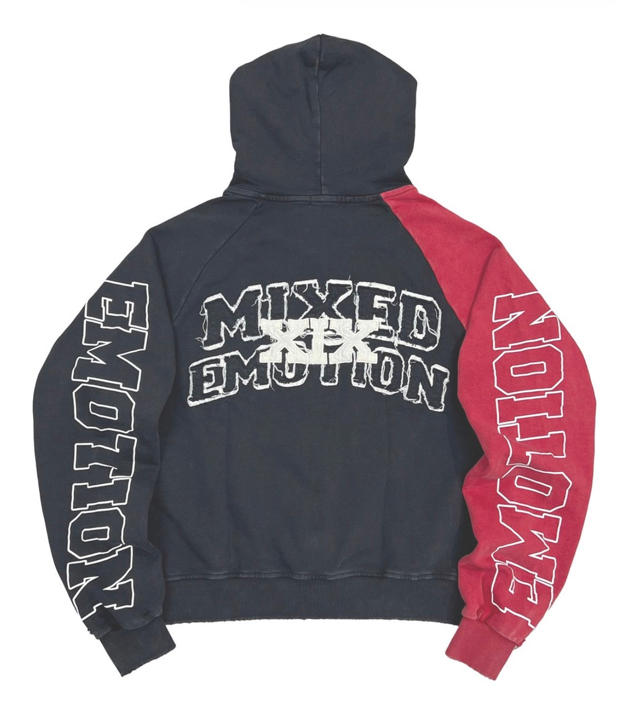 mixed emotion split decision hoodie
