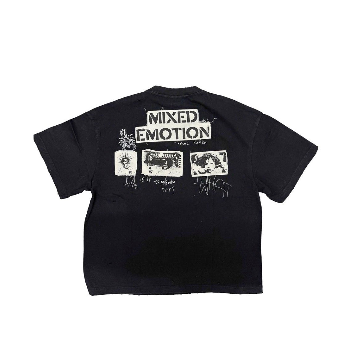 mixed emotion stamped tee