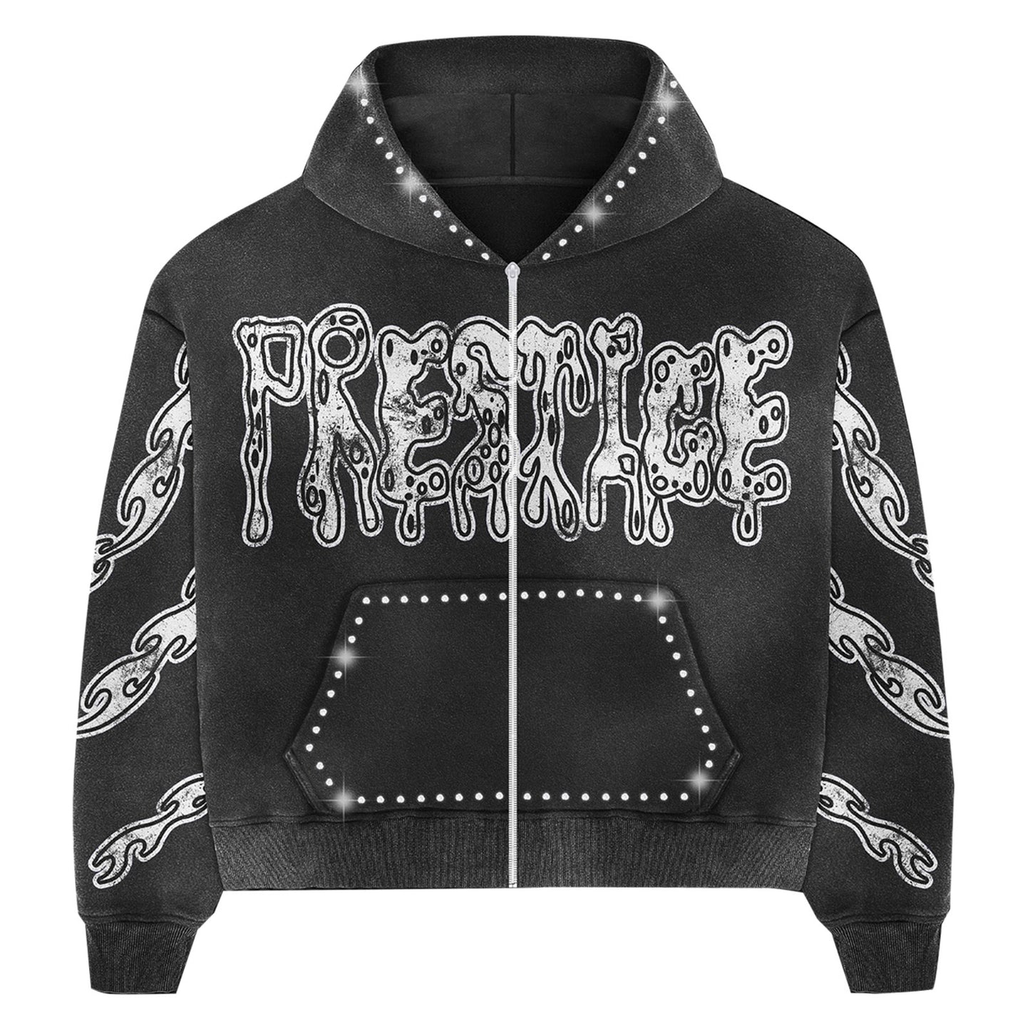 prestige drippy rhinestone hoodie