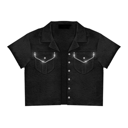 Prestige Rhinestone Button Up