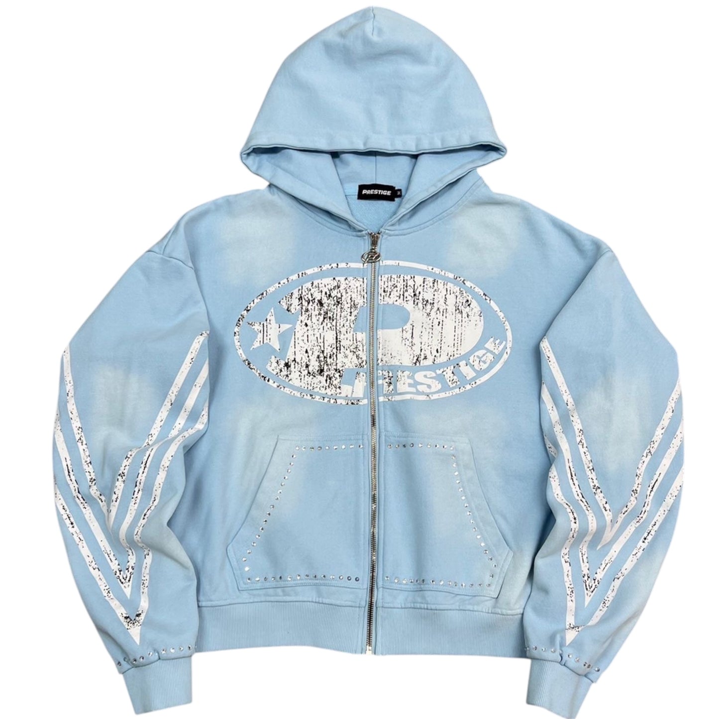 prestige "p logo" rhinestone hoodie