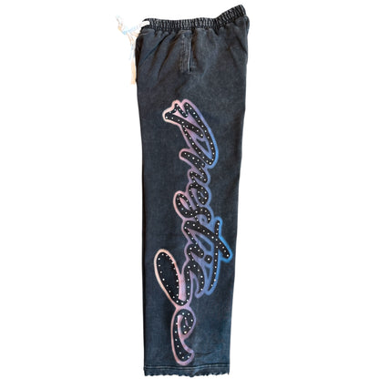 Blue Rhinestone Angels Sweats