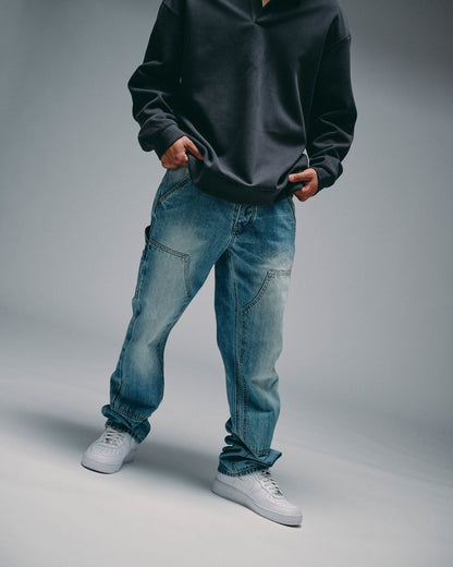 "Rancher" Straight-Leg Jeans Light Blue Wash