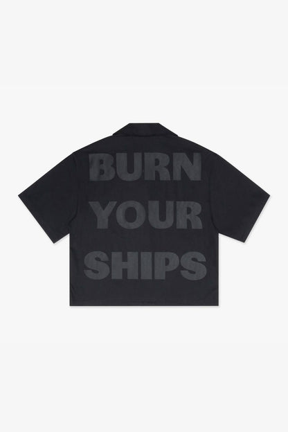 "One Way" Button Down Shirt Black