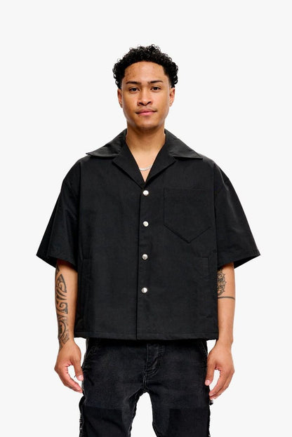 "One Way" Button Down Shirt Black