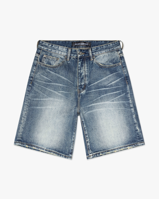 Chptrs Dark Blue Wash Shorts