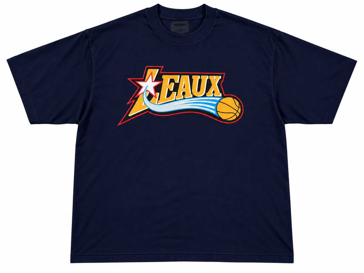 leaux baketball logo tee