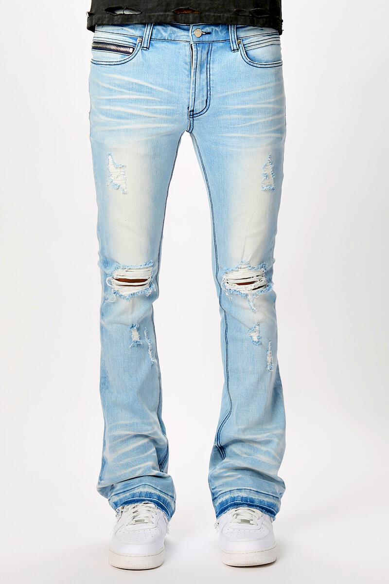 rockstar dag stacked flare jean-blue