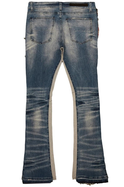Rockstar Eugene Stacked Flare Jean-Dark Wash