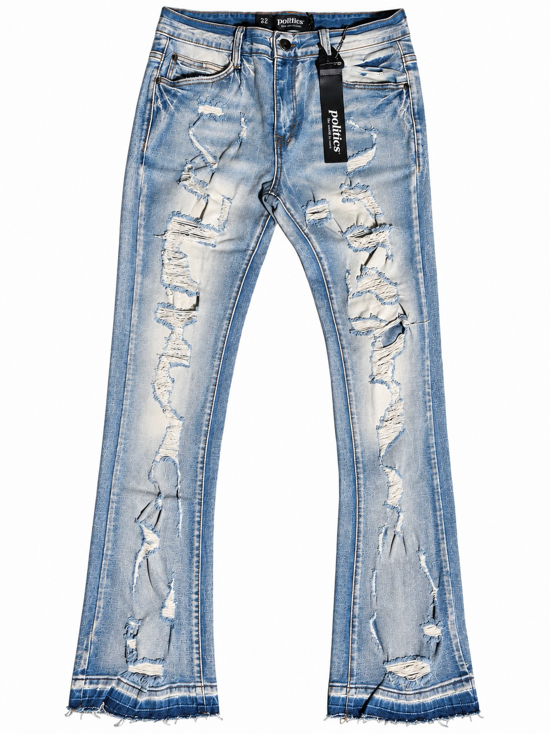 pltx distressed flare jeans