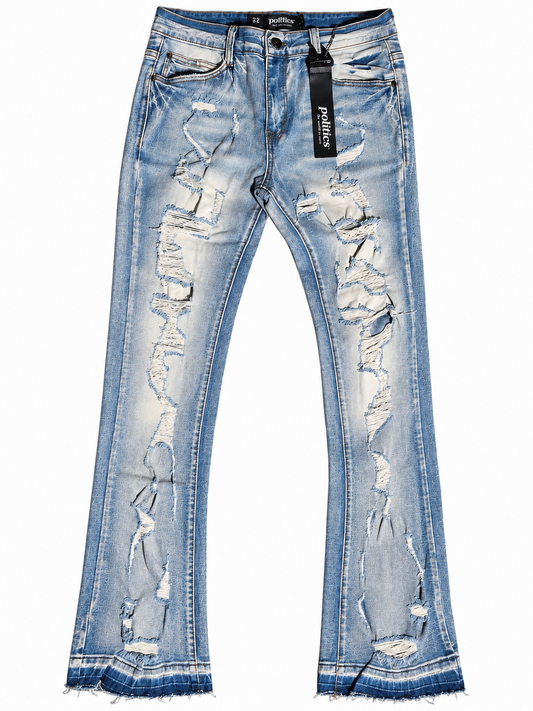 PLTX Distressed Flare Jeans