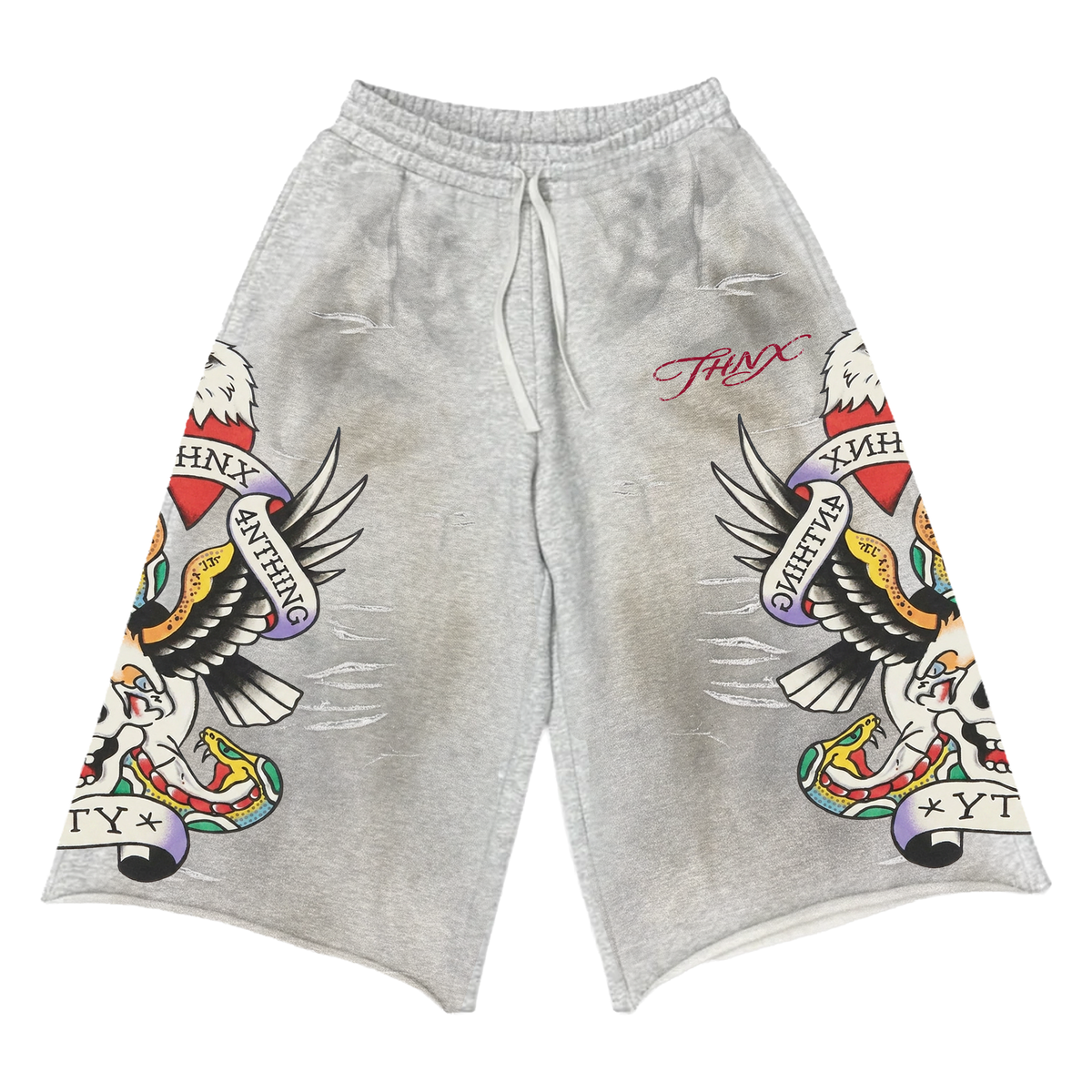 thnx for nothing wing & fang shorts