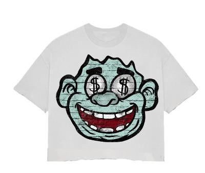 money monster “teal” cropped tee