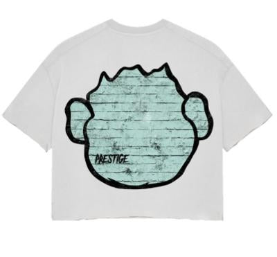 money monster “teal” cropped tee