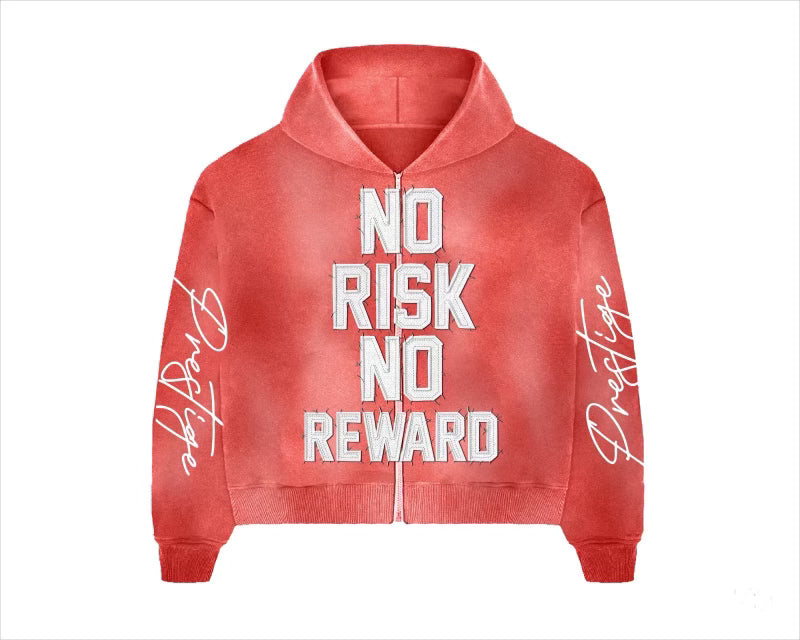 no risk no reward hoodie red