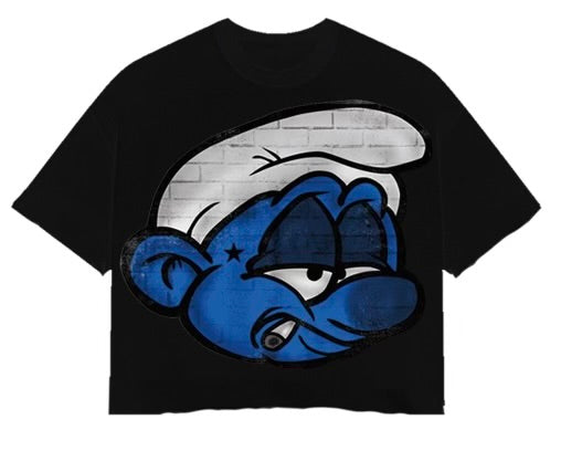 smurf cropped tee