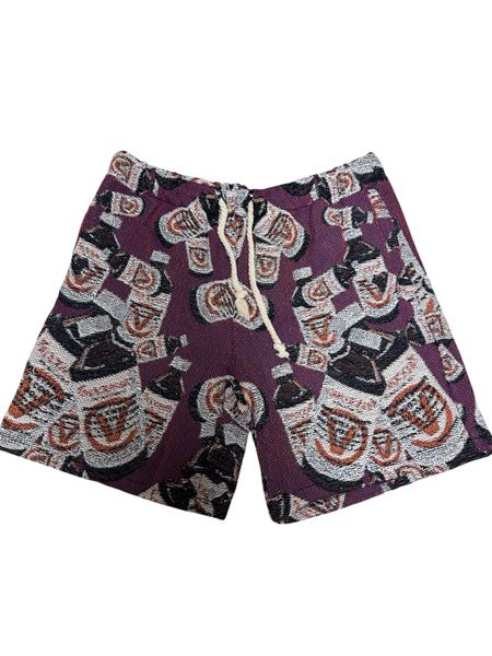 "drank" tapestry shorts