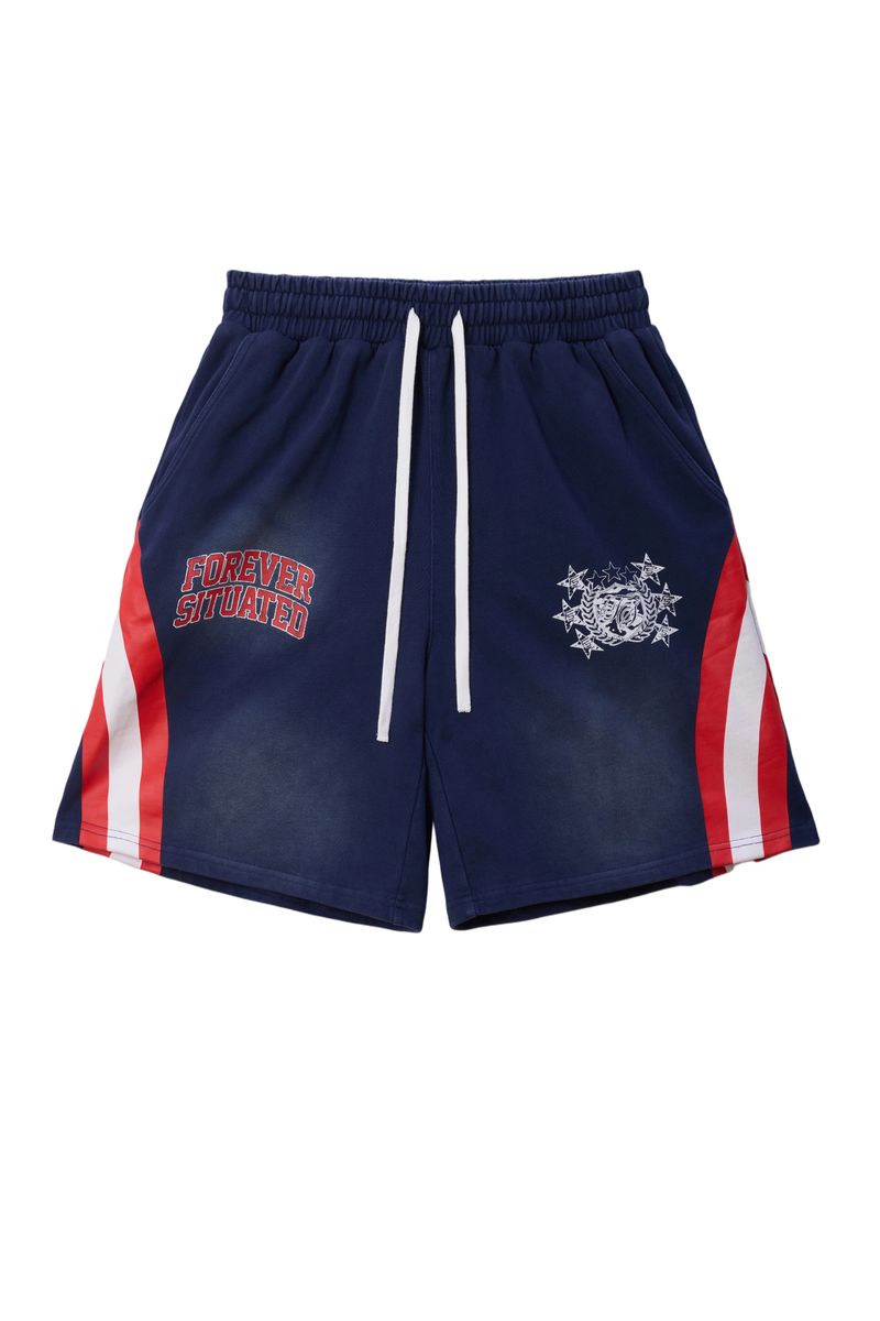 blue situated university short
