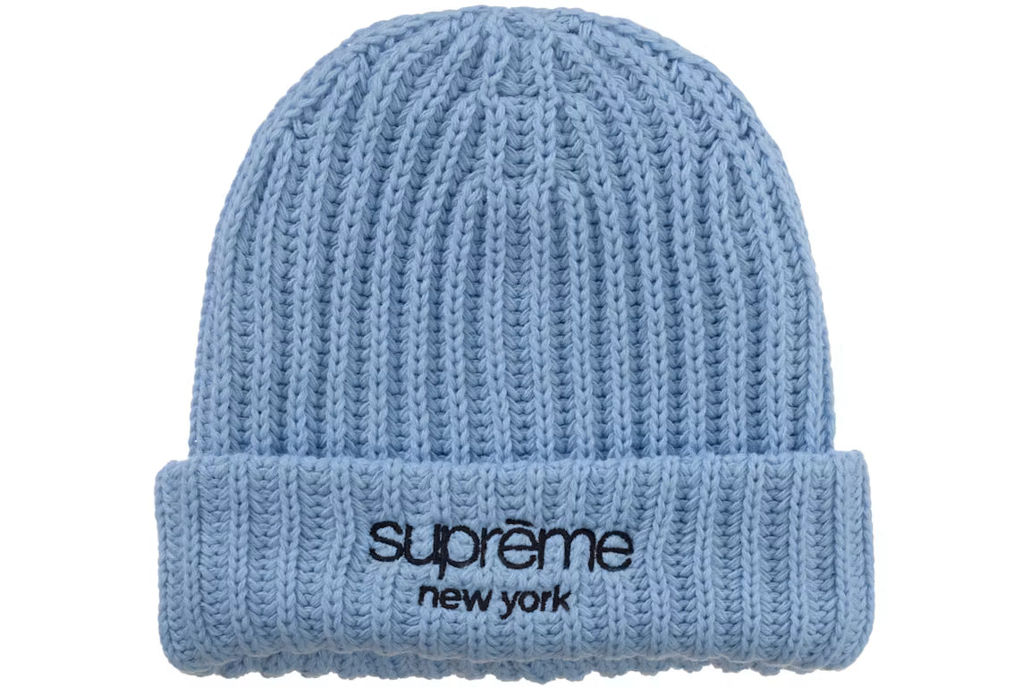 supreme classic logo chunky ribbed beanie