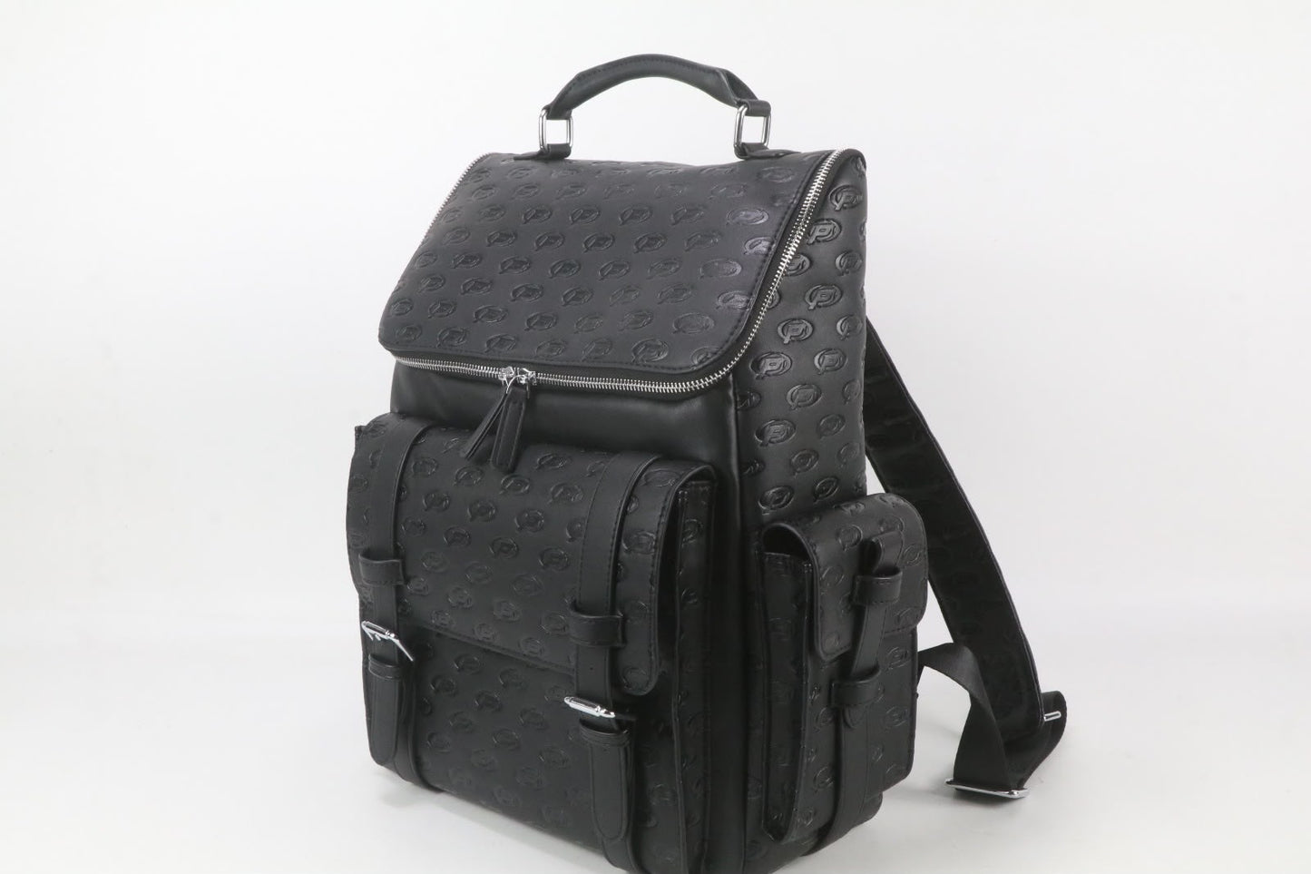vintage embossed leather backpack
