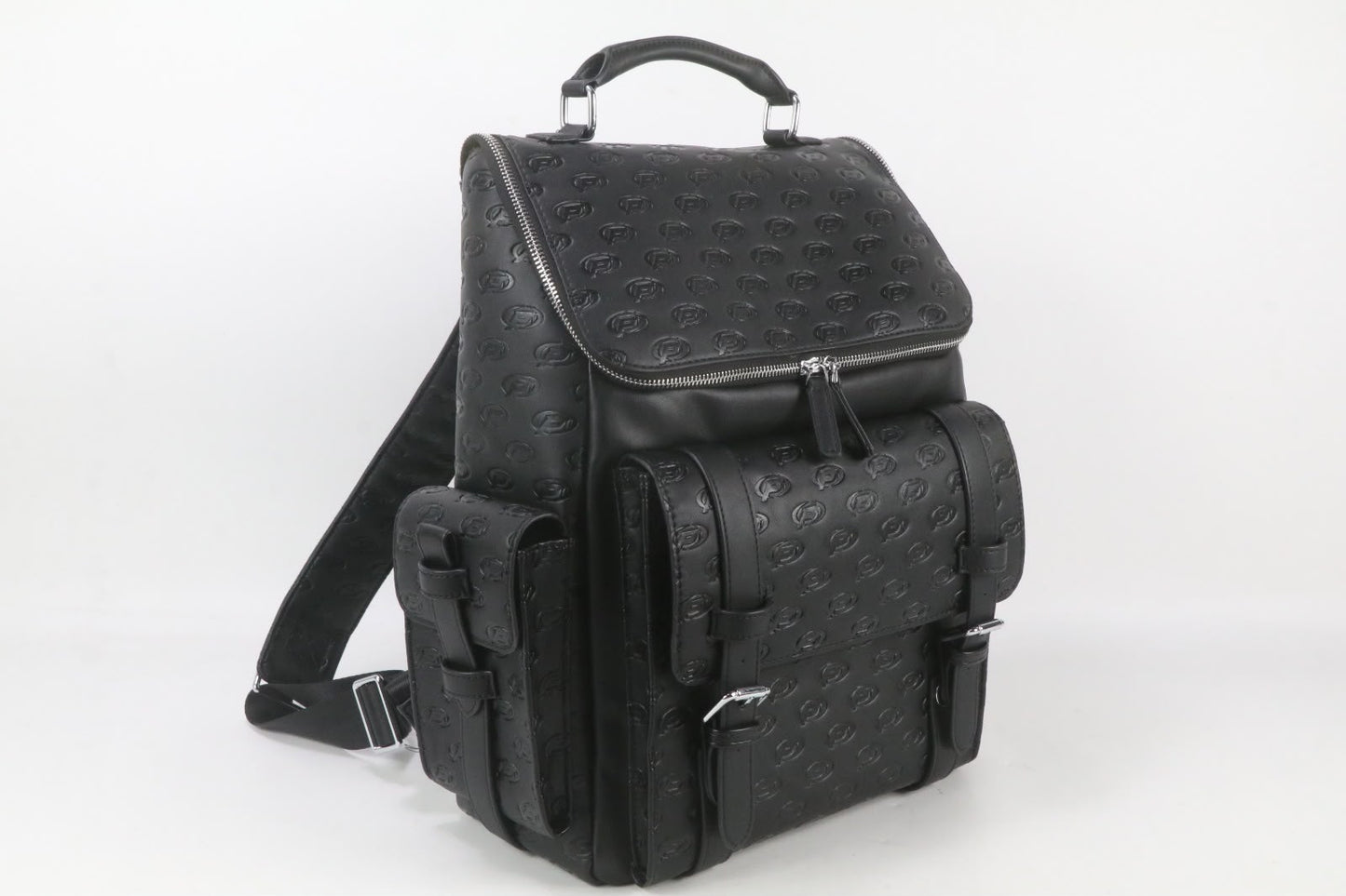 vintage embossed leather backpack