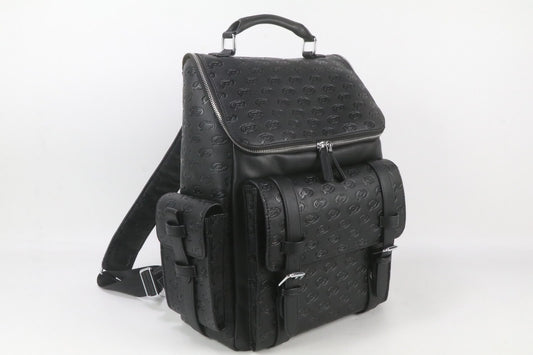 Vintage Embossed Leather Backpack