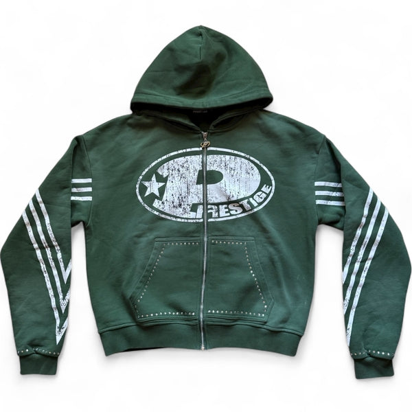 prestige "p logo" rhinestone hoodie