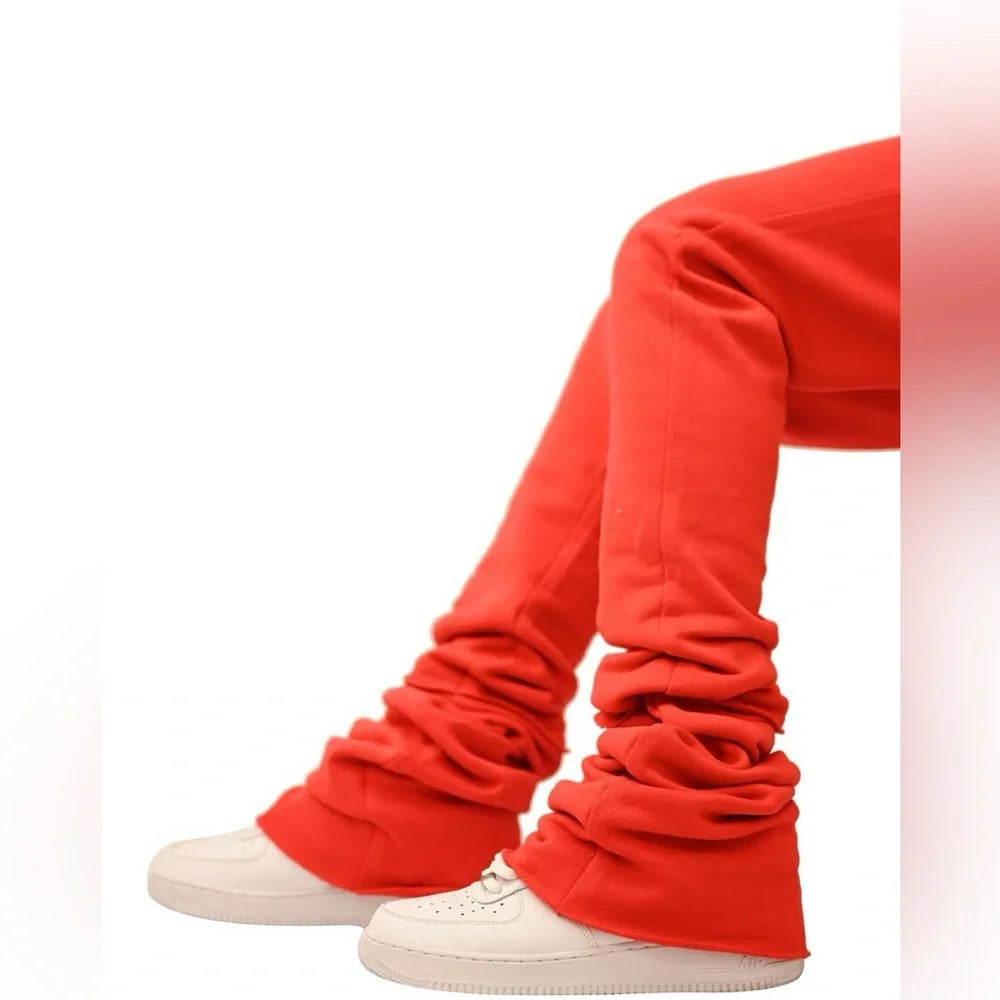 doctrine orange double stacked joggers