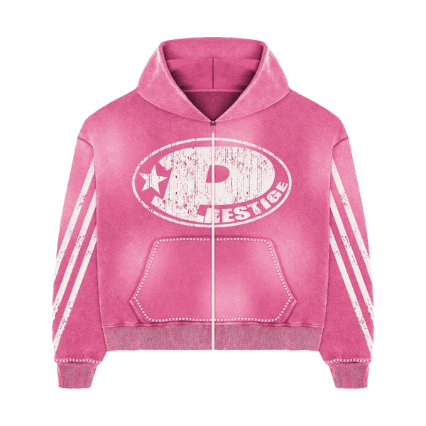 prestige "p logo" rhinestone hoodie