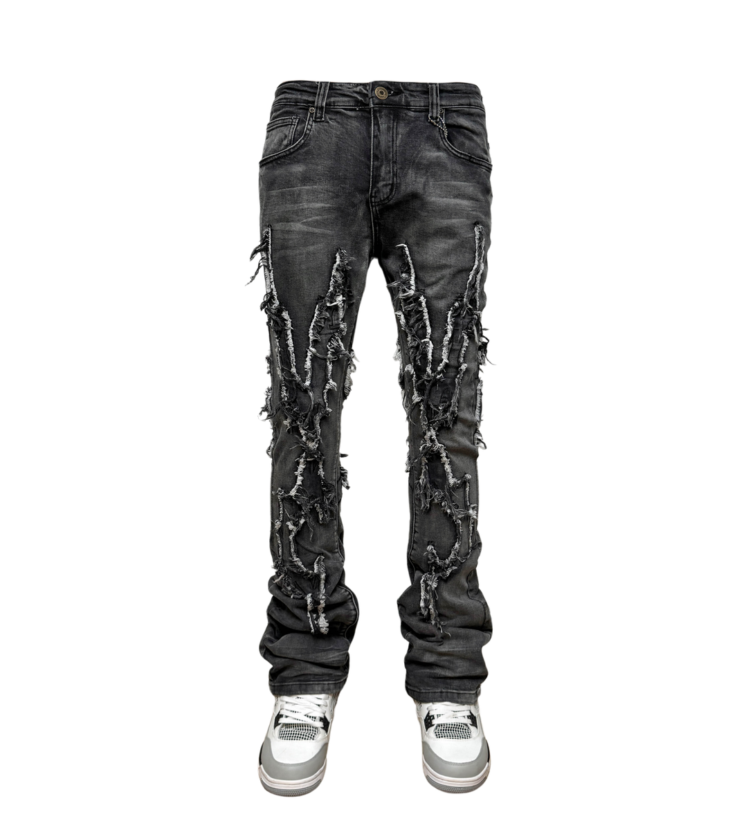 vicious cut black denim
