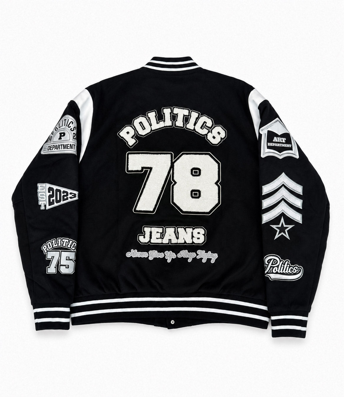 politics varsity jacket
